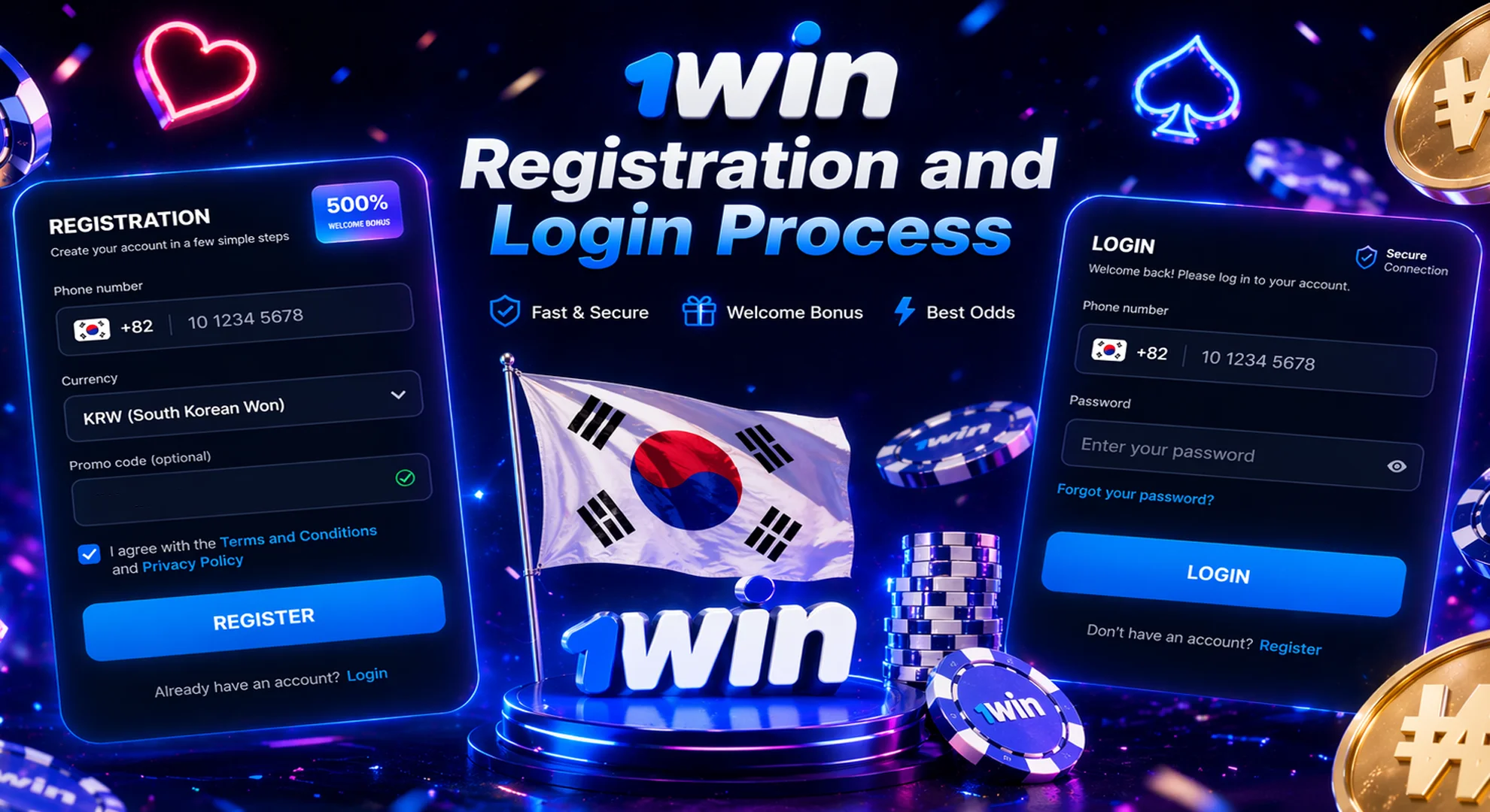 1win Registration and Login Process Easy 1win login and registration process for Korean players